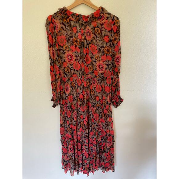 Anthropologie Marais Printed Chiffon Maxi Dress Floral Printed Dress MP - Picture 8 of 8